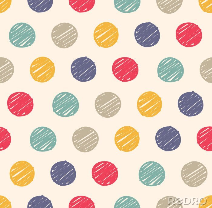 Poster polka dot doodle naadloze patroon