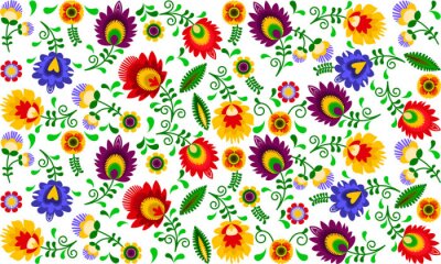 Poster Polski folklor - kolorowy wzór