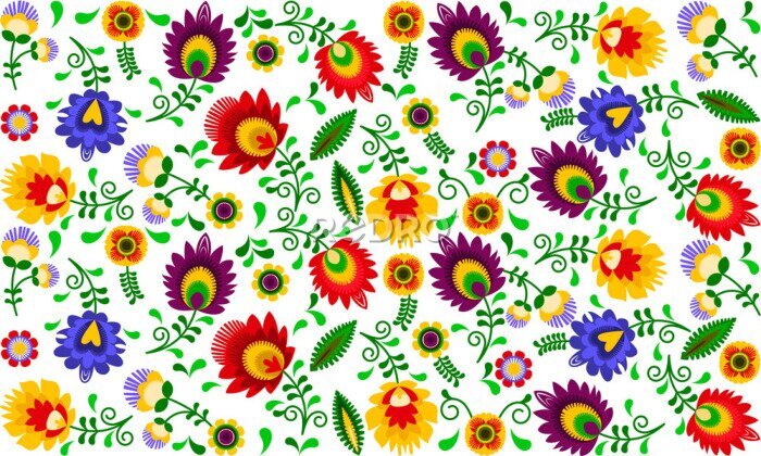 Poster Polski folklor - kolorowy wzór