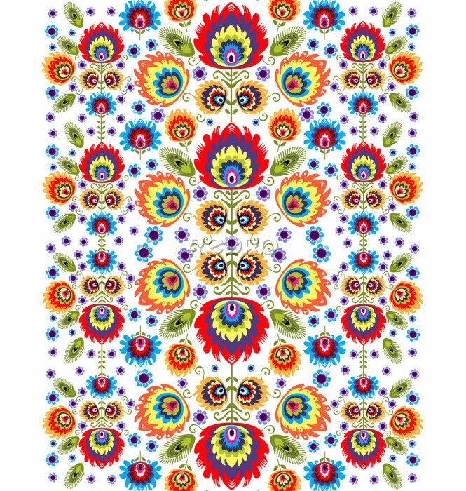 Poster polski WZOR ludowy bezszwowy