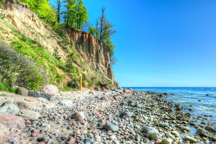 Poster Pools landschap met een klif