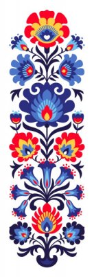 Sticker Poolse folk bloemen papercut