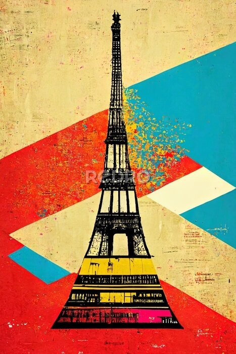 Poster Pop-art van de Eiffeltoren