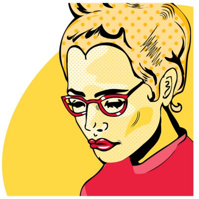 Pop Art Vrouw comic book-stijl met stip
