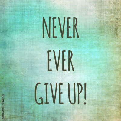 Poster Populaire motivatie geef niet op