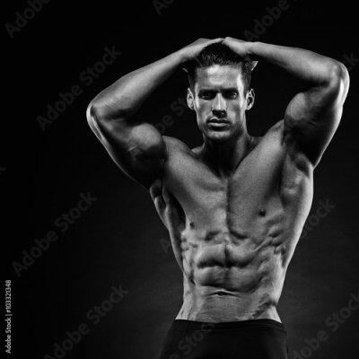 Fotobehang Portret van een gespierde man