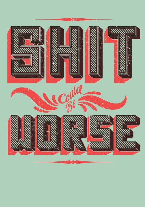 Poster Positief denken typografie