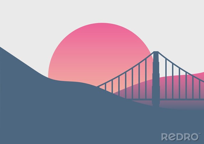 Poster Prachtige San Francisco zonsopgang minimale poster