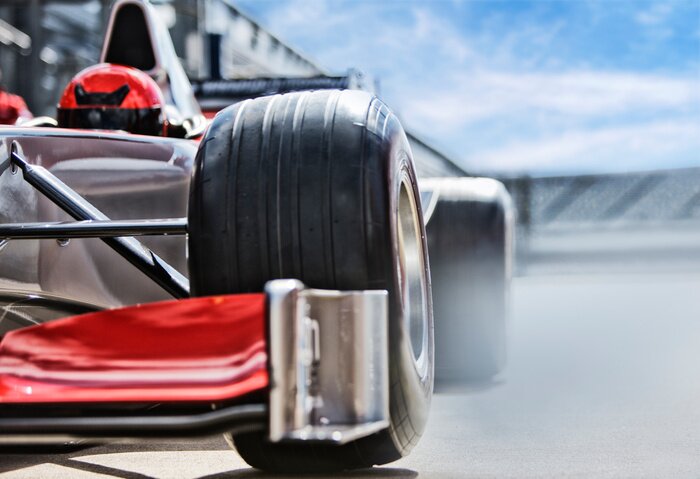 Poster Race car sitting on track