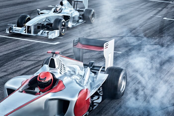 Poster Race cars driving on track