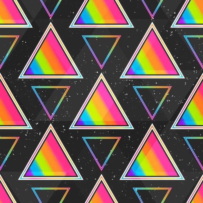 Poster Rainbow triangle seamless pattern.