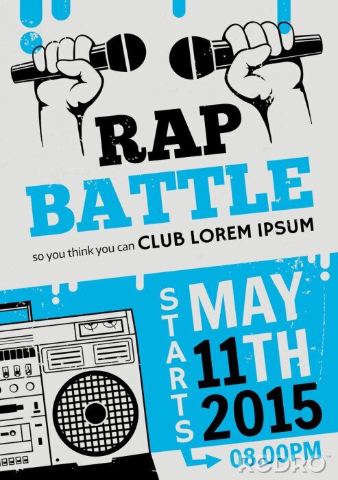 Poster Rap battle, concert hip-hop music.Template ontwerp, flyer, poster