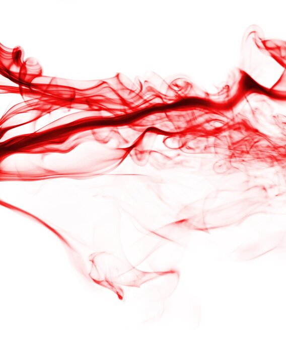 Poster Red smoke abstract white background and texture