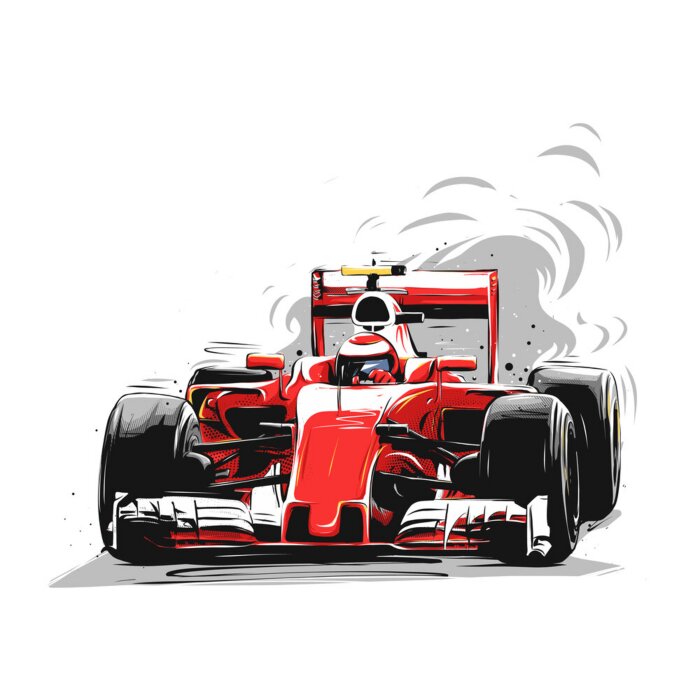 Poster Red sport car F1