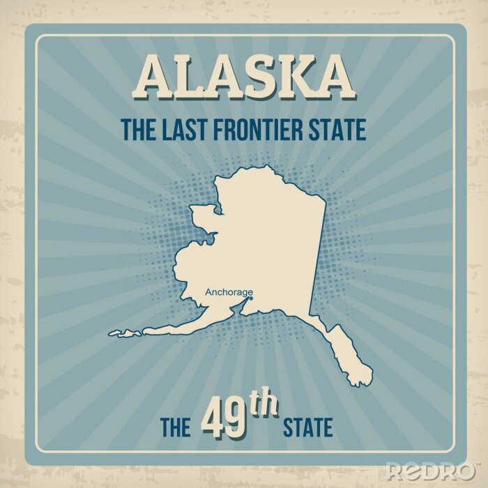 Poster Reizen Alaska vintage poster