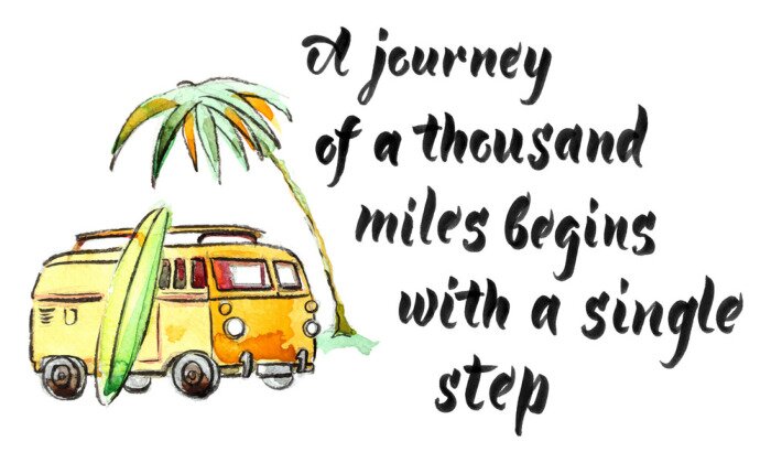 Poster Reizen vanaf de eerste stap