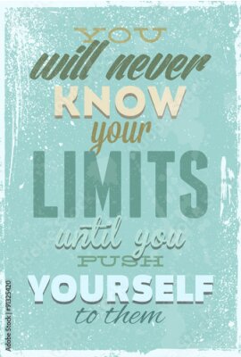 Poster Retro-afbeelding met een inspirerende quote.