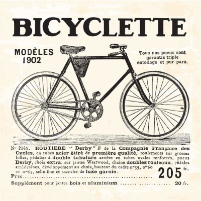Retro fiets op oud papier