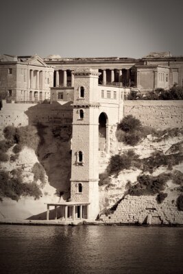 retro foto van Kalkara paleis