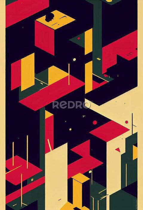 Poster Retro geometrische abstractie