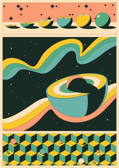 Poster Retro geometrische kunst