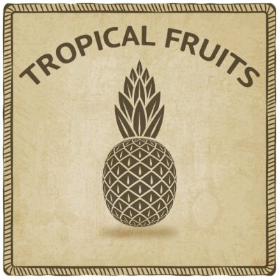 Retro graphics met ananas en letters