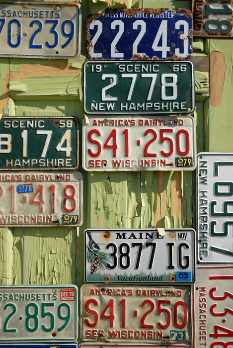 Poster Retro kentekenplaten