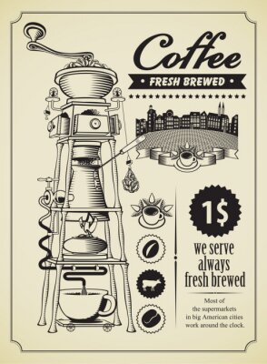 Poster Retro koffiereclame
