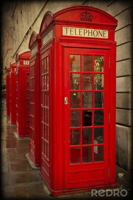 Poster Retro London City telefooncel