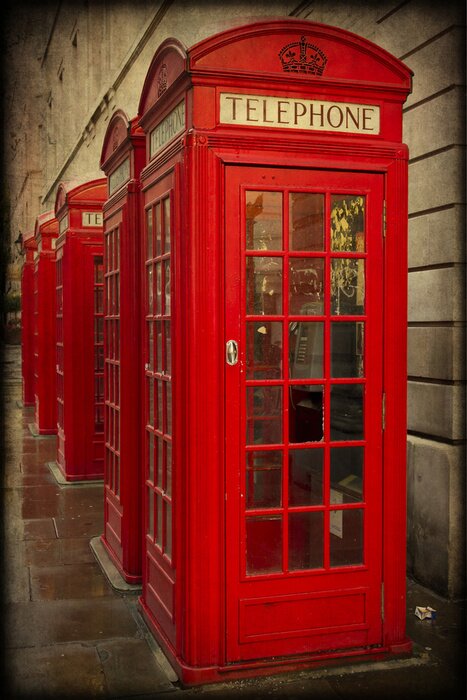 Poster Retro London City telefooncel