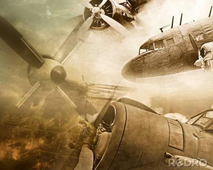 Poster Retro luchtvaart grunge achtergrond