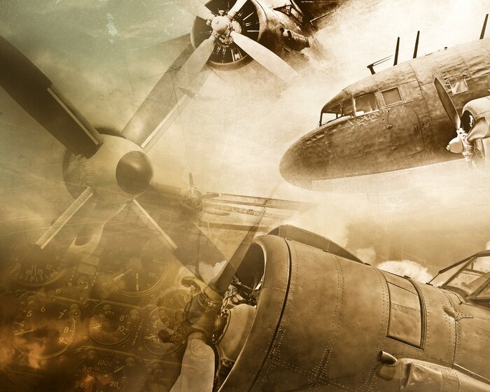 Poster Retro luchtvaart grunge achtergrond