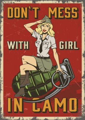 Poster Retro military colorful poster