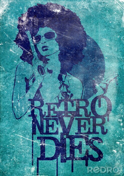 Poster Retro Never Dies-letters