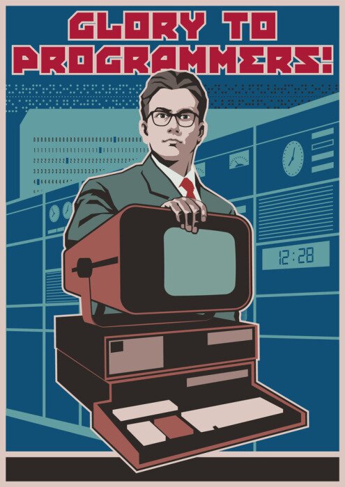 Poster Retro programmeurs propagandaposter