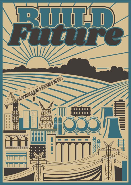 Poster Retro propaganda illustratie