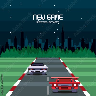 Poster Retro racespel