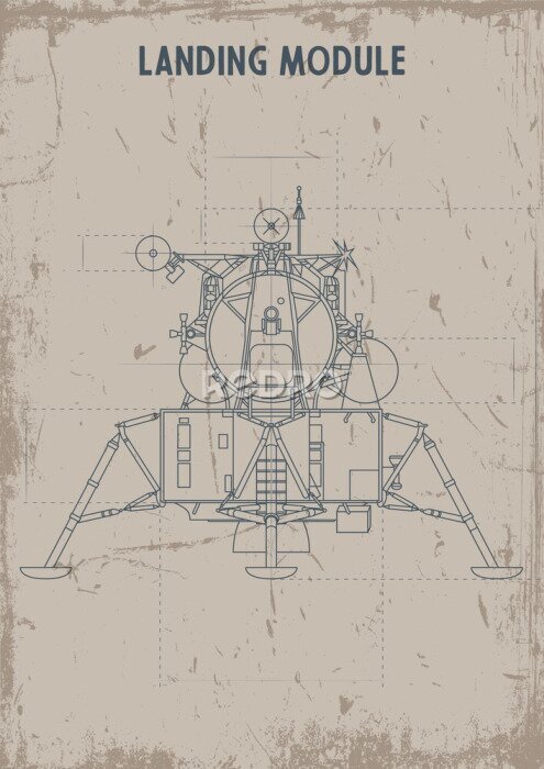 Poster Retro ruimtemodule