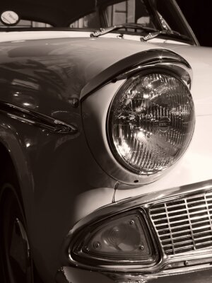 Poster Retro stijlvolle auto koplamp