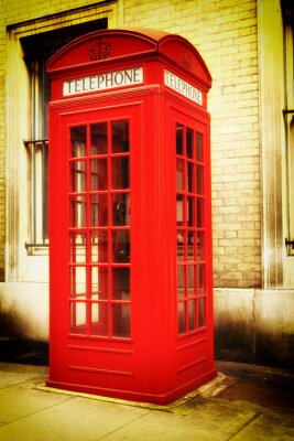 Poster Retro telefooncel in Londen
