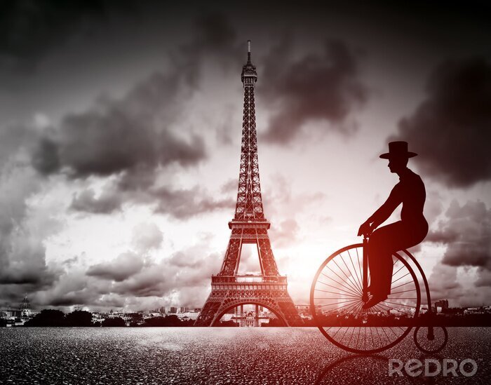 Poster Retro uitzicht op de Eiffeltoren
