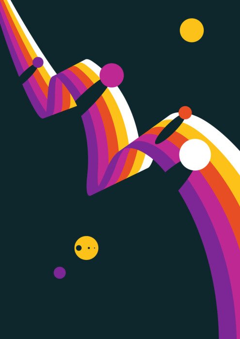 Poster Retro vorm van abstractie