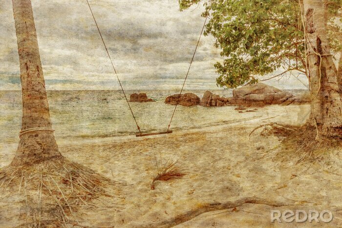 Poster Retro zandstrand