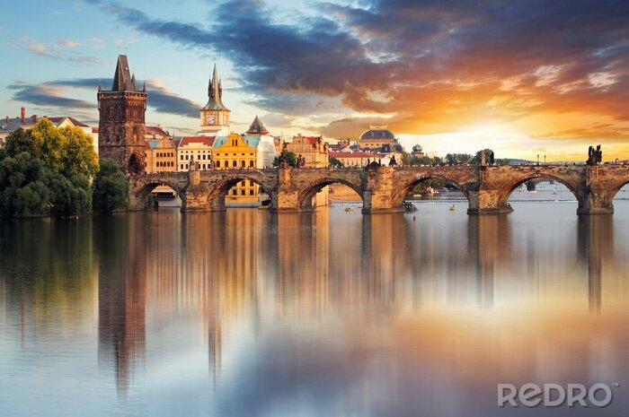 Poster Rivier in Praag