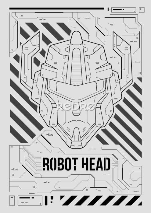 Poster Robotkop ontwerp