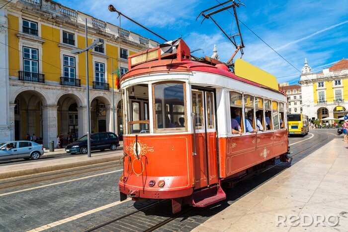 Poster Rode tram van Lissabon