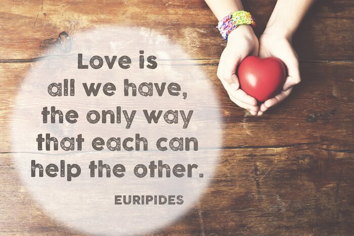 Poster Romantisch citaat op hout