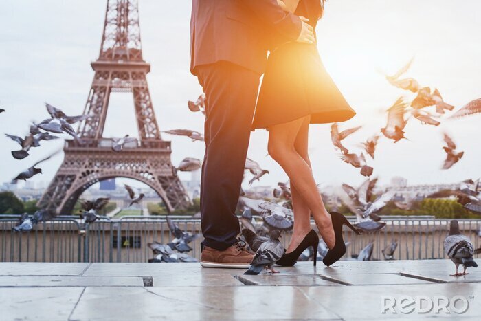 Poster Romantisch Parijs met de Eiffeltoren
