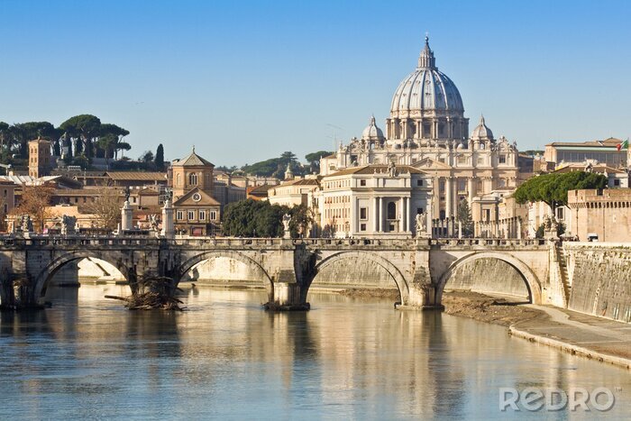 Poster Rome en uitzicht op de basiliek