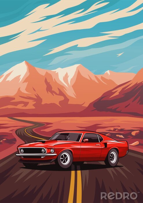 Poster Rood voertuig